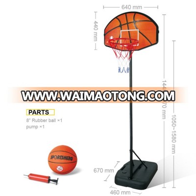 Adjustable Basketball Hoop Stand Basketball Equipment with Rubber Ball